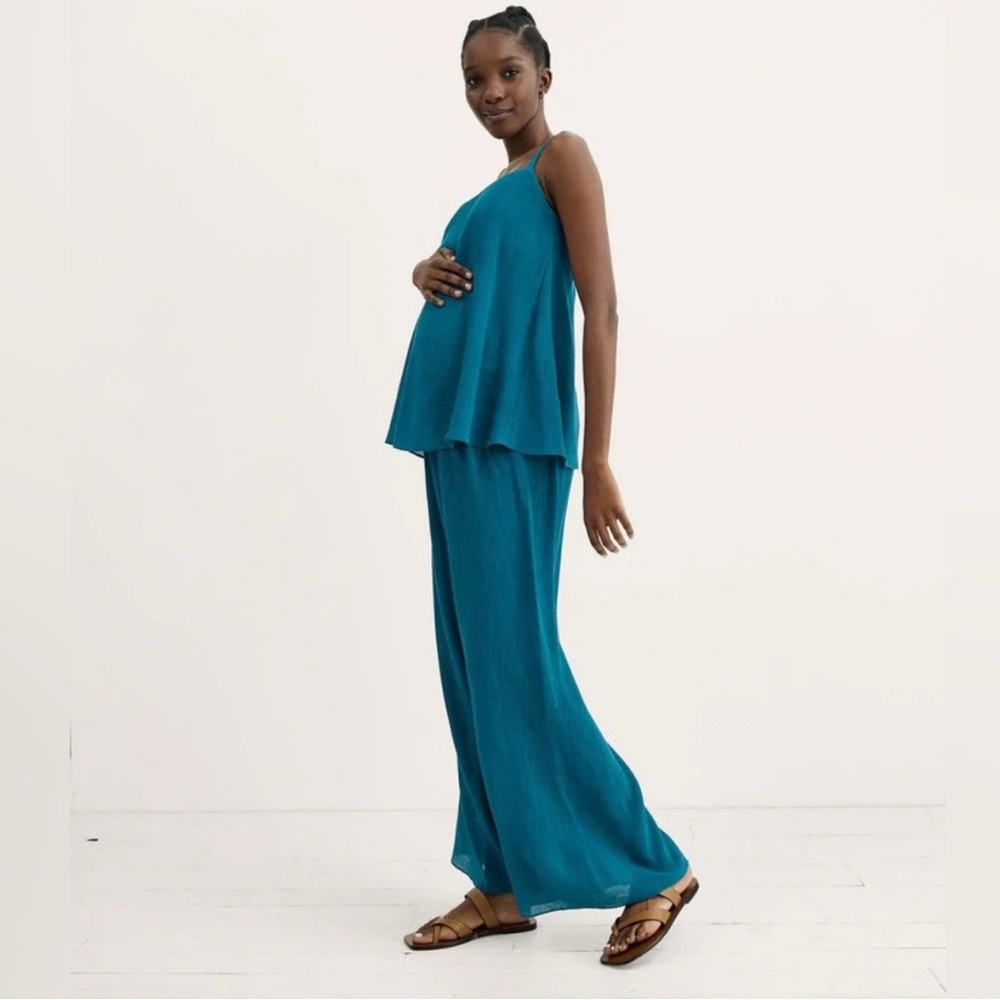 Hatch Teal Wide Leg Jumpsuit